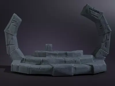Medieval stylized ruin Free low-poly 3D model