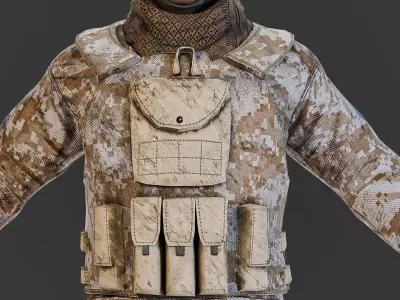Jabari UN Soldier Rigged  Low-poly 3D model