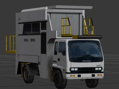 Isuzu catering lift Low-poly 3D model