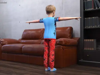 Child Boy Home Style Rigged  purchase 3D model