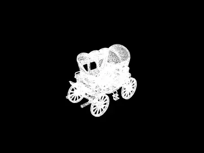 Low Poly Stylized Royal Fantasy Stagecoach - PBR Low-poly 3D model