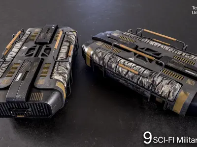 Sci-fi Military Crates Low-poly 3D model