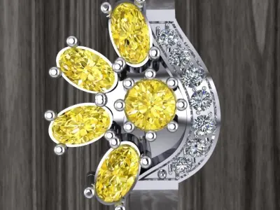 SolarCrest ring Part of garniture 3D print model