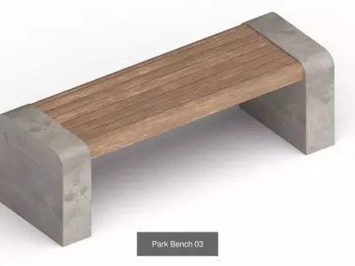 Park Bench Collection 01 3D Model Pack