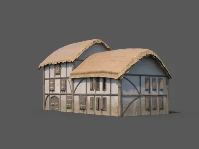 Medieval Village House 03 Low-poly 3D model