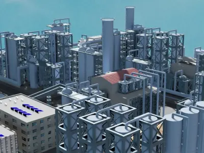 Mega Refinary 3D model 3D model