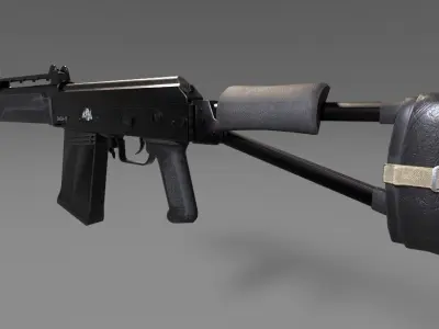 saiga rifle Low-poly 3D model