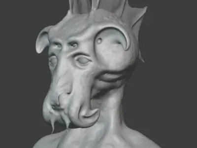 Underwater Alien Bust Sculpt 3D model