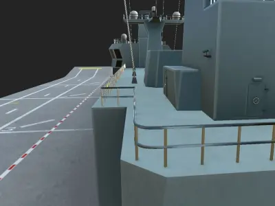 TCG ANADOLU TURKISH LANDING HELICOPTER DOCK NAVY FLAGSHIP  Low-poly 3D model