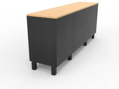 Modern Chest of Drawers Low-poly 3D model