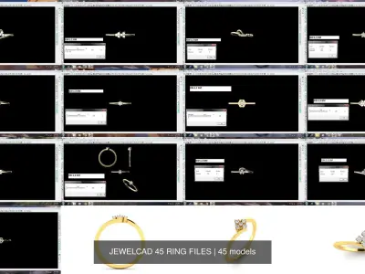 JEWELCAD 45 RING FILES 3D Model Pack