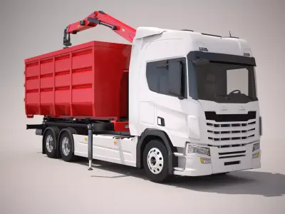 Generic Waste Handling Crane Truck 3D model