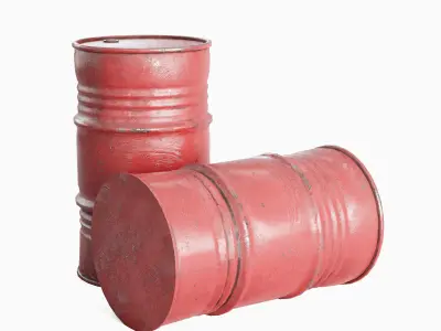 Industrial Barrel 01  Low-poly 3D model