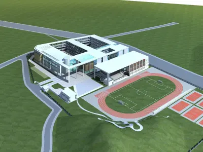 School Building 3D model 12