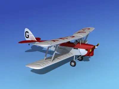 Dehavilland DH82 Tiger Moth V15 3D model