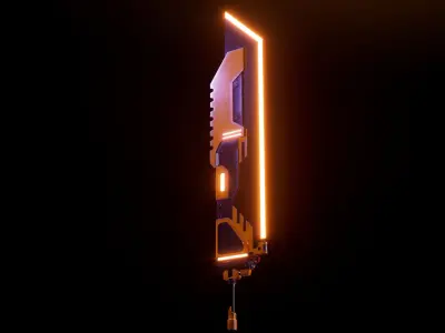 Sci-Fi  Heavy Sword Low-poly 3D model