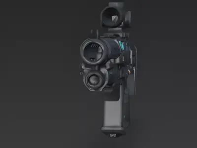Realistic Sci-Fi Heavy Assault Rifle 3D Model Low-poly 3D model