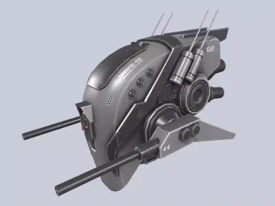 Unmanned Scifi Drone Low-poly 3D model from CGTrader