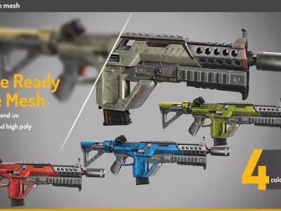 SciFi Weapon   Low-poly 3D model purchase