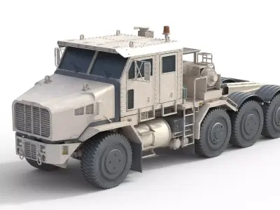 Oshkosh HET A1 Military Truck Desert  Desert Low-poly 3D model