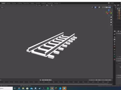 Low Poly Train Rails  Free low-poly 3D model
