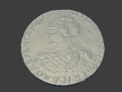 Old coin Catherine 3D print model