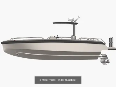 8 Meter Yacht Tender Runabout  3D Model Pack