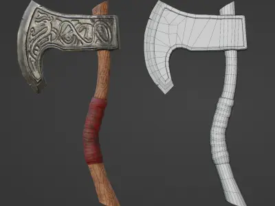 Game Ready Viking Axe Free low-poly 3D model