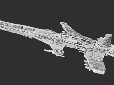 Spaceship A fighter jet 3D print model