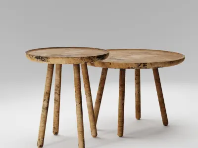 Coffee tables Furniture decoration PBR textured Free low-poly 3D model