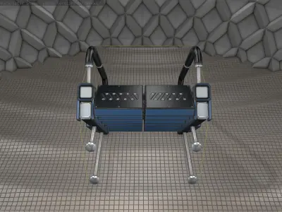 Sci-Fi Stairs - 5 - Blue Version  Low-poly 3D model