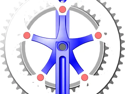 Road Crankset 53-39 T Free 3D model