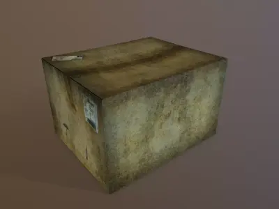 Box trash Free low-poly 3D model