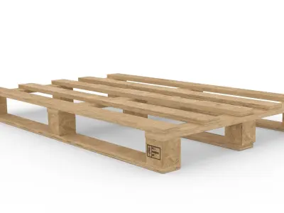 2 non-branded EUR-size pallets Low-poly 3D model