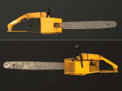 Chainsaw lowpoly Low-poly 3D model