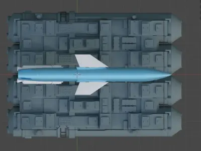 SM-70 starter with P-35 Rocket 3D model