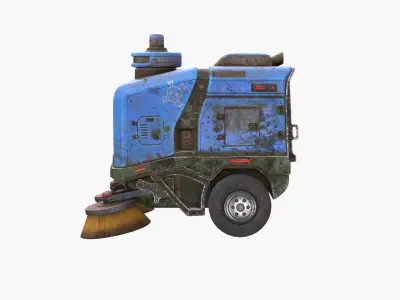 Rusty Street Sweeper Bot 3D model