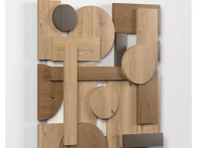 Wall shapes Decoration - Wood - 60cm - Collection - Part 8 - 3D model