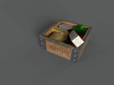 Supply Food Box stylized Low-poly 3D model