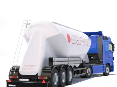 Mercedes Actros with Silo 3D model