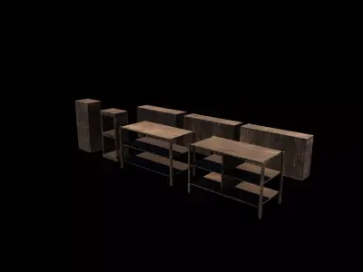Medieval furniture set  3D model