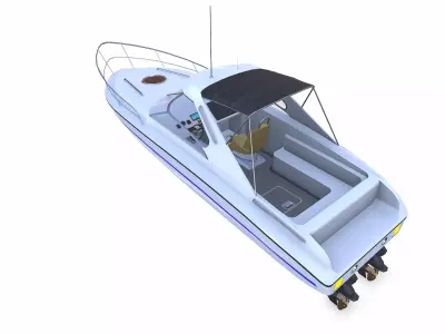 Speeddboat 018 Low-poly PBR Low-poly 3D model