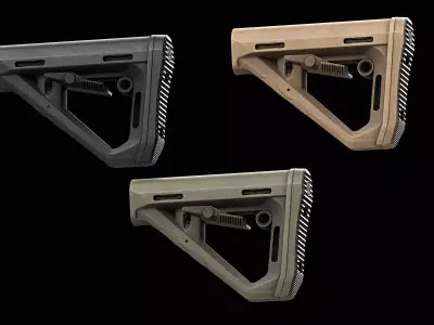 DT Carbine Stock Mil Spec Low-poly 3D model