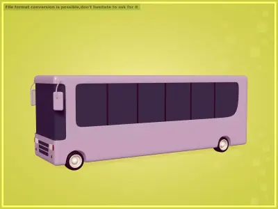 Cartoon Bus Low-poly 3D model