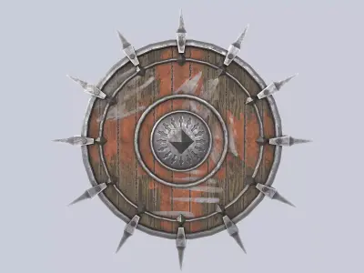 Orc shield Low-poly 3D model