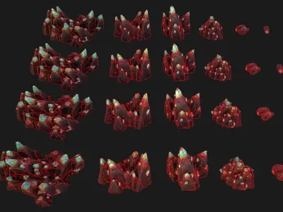Crystals Gem Gemstone Minerals for the Mine Low-poly 3D model