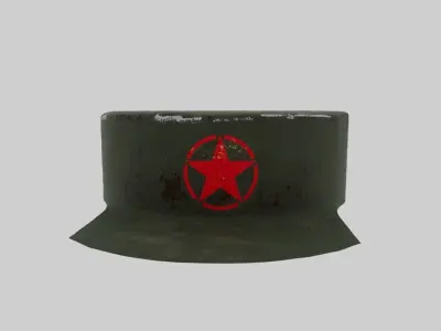 Military hat old  Low-poly 3D model