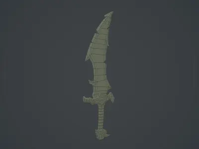 Fantasy Sword Low-poly 3D model 3