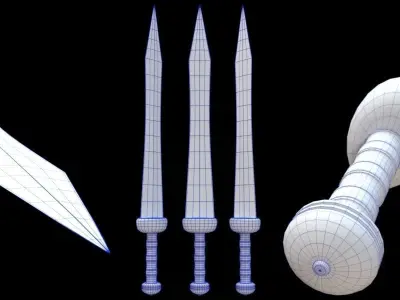 Gladius Mainz Sword Low-poly 3D model