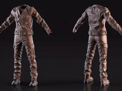  Heavy Metal Leather Suit Brown 